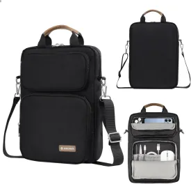 10-13 Inch Tablet Sleeve Bag, Ipad Bag for 13 In/11 in New iPad Pro M4 & 13 in Air M2 2024,iPad Pro 12.9 M2&M1,Ipad 10.9,Galaxy Tab S8 /S9  12.4,with Removable Shoulder Strap(Black)