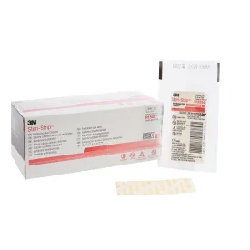 3M Steri-Strip Skin Closure Strips, Non-Woven, 1/4 inch X 3 Inch, Reinforced Strip, White, 1 Box of 50