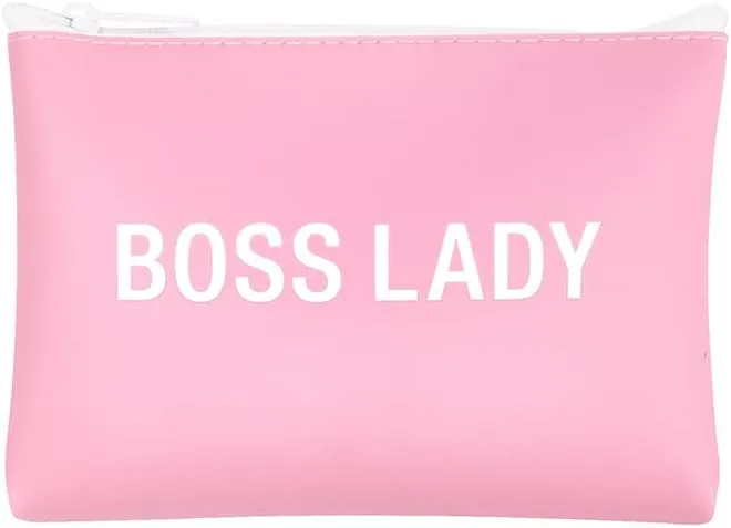 About Face Designs Hilarious Say What Collection-Zippered Silicone Makeup Clutch Travel Accessory-Cosmetic Bag, 7 x 10, Blush Pink