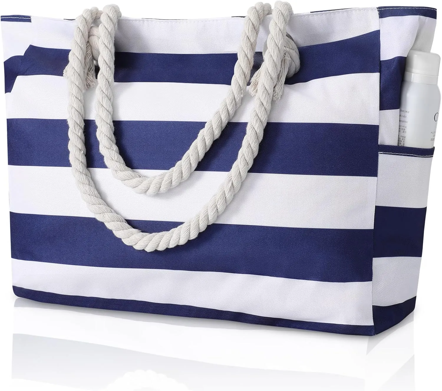Beach Bags for Women - Large Beach Tote Bag Waterproof Sandproof with Zipper, Swiming Pool Bag Large Tote