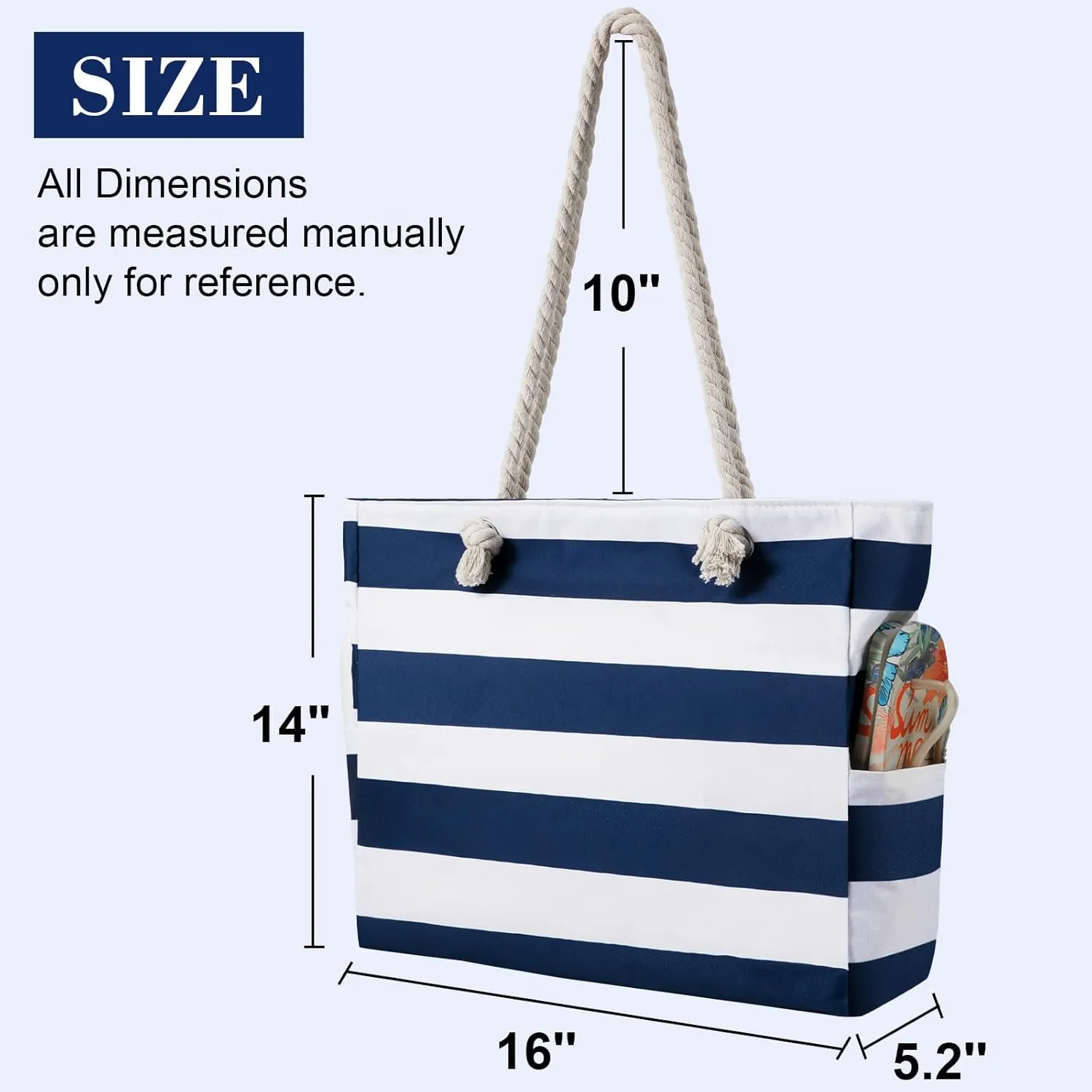 Beach Bags for Women - Large Beach Tote Bag Waterproof Sandproof with Zipper, Swiming Pool Bag Large Tote