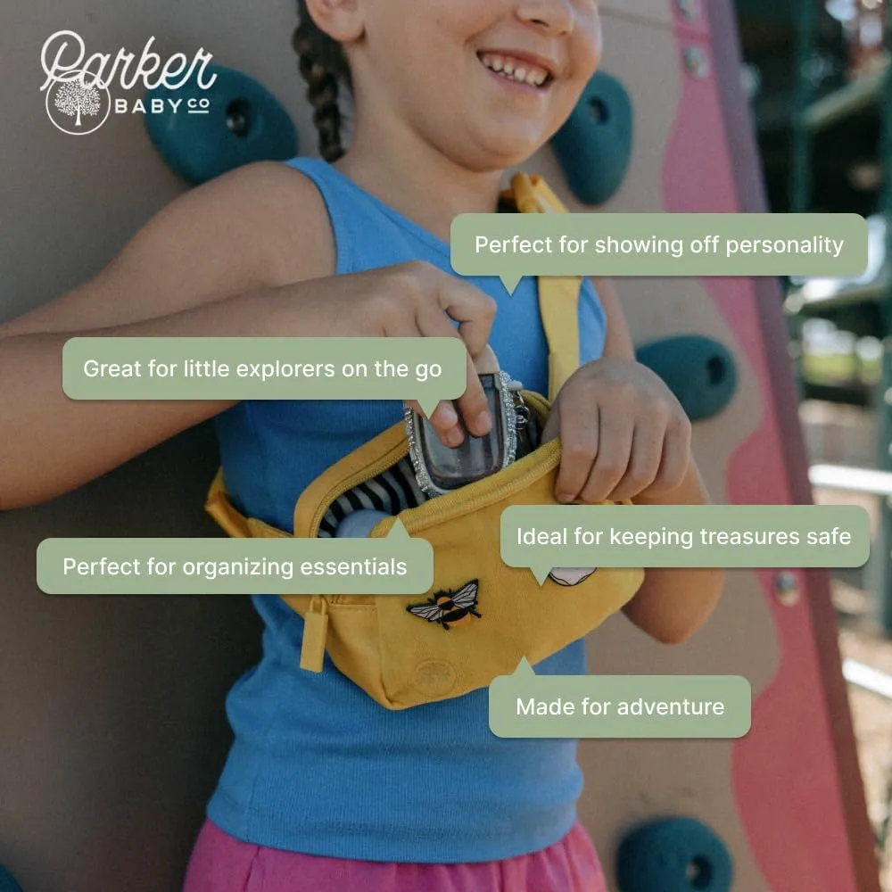 Belt Bag for Girls and Boys - Customizable with Hook and Loop Patches - Child Fanny Pack with Adjustable Strap - Durable Crossbody for Active Children - Rain