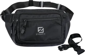 Bumbag Waist Fanny Pack for Men Women Water Resistant Waist Bag with 4 Zipped Pockets and Adjustable Buckle Strap