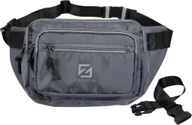 Bumbag Waist Fanny Pack for Men Women Water Resistant Waist Bag with 4 Zipped Pockets and Adjustable Buckle Strap
