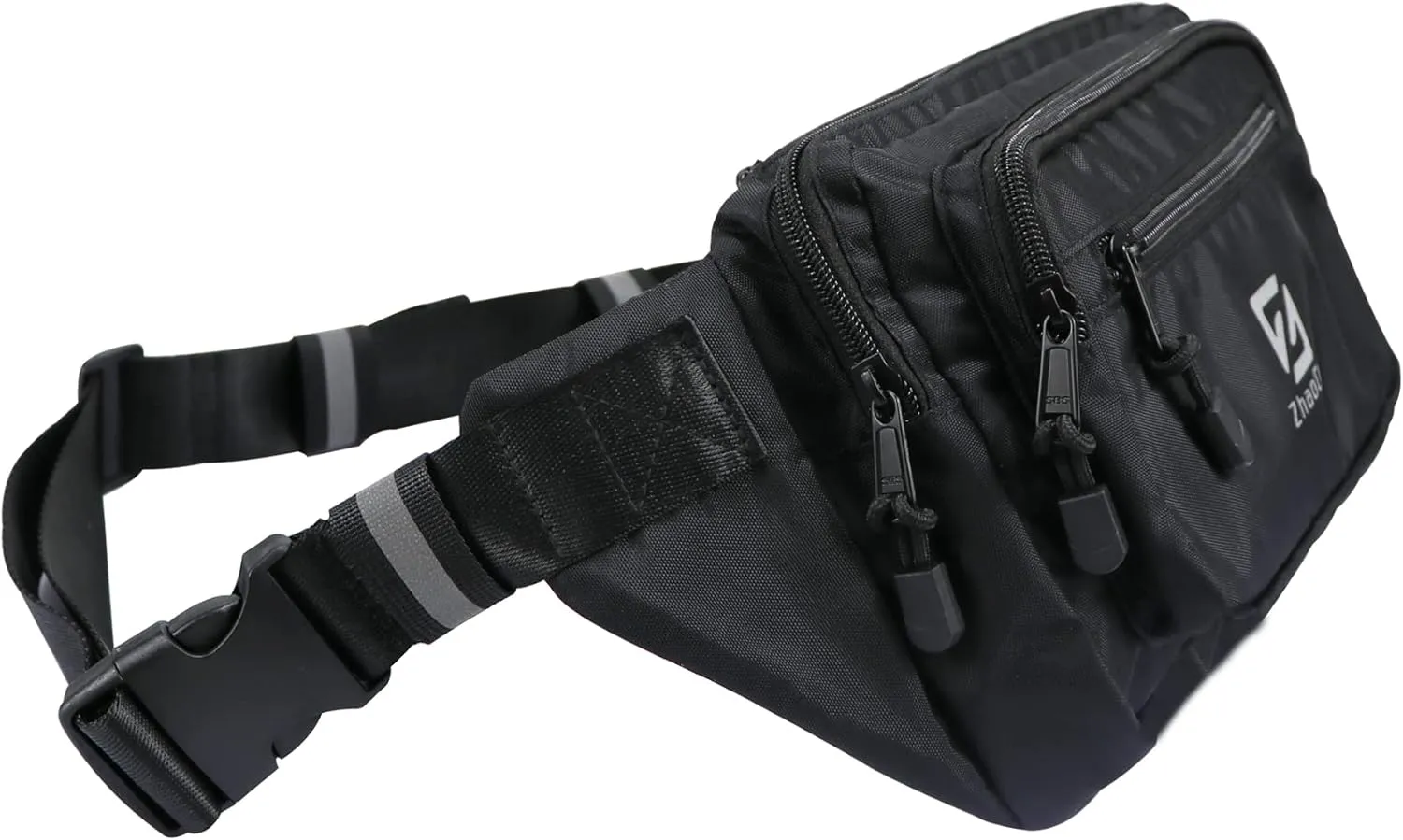 Bumbag Waist Fanny Pack for Men Women Water Resistant Waist Bag with 4 Zipped Pockets and Adjustable Buckle Strap