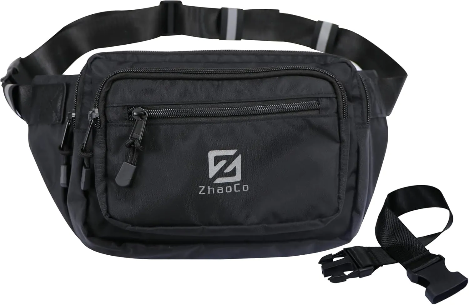 Bumbag Waist Fanny Pack for Men Women Water Resistant Waist Bag with 4 Zipped Pockets and Adjustable Buckle Strap