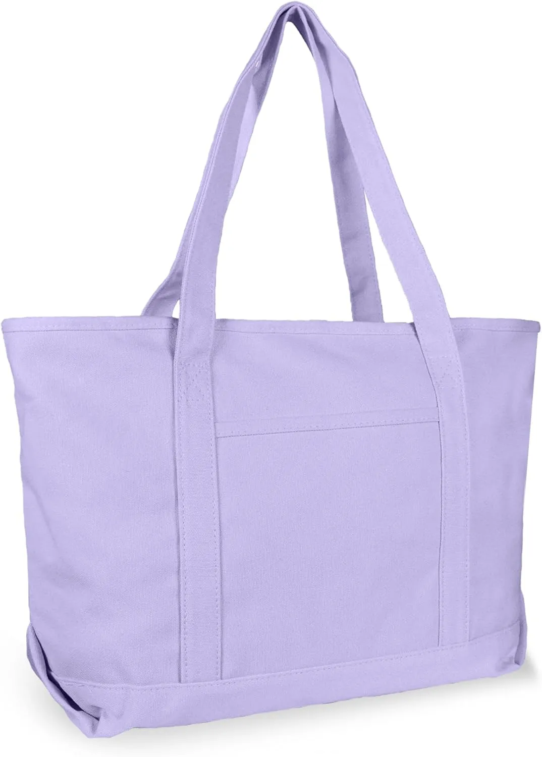 DALIX Womens 23" Deluxe 24 oz. Cotton Canvas Tote Bag Zippered in Lavender
