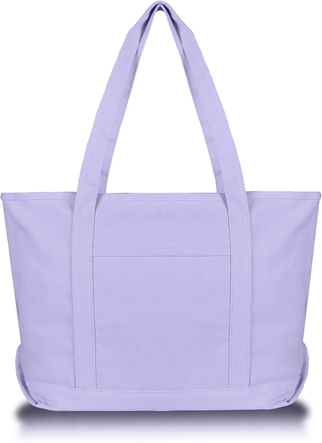 DALIX Womens 23" Deluxe 24 oz. Cotton Canvas Tote Bag Zippered in Lavender