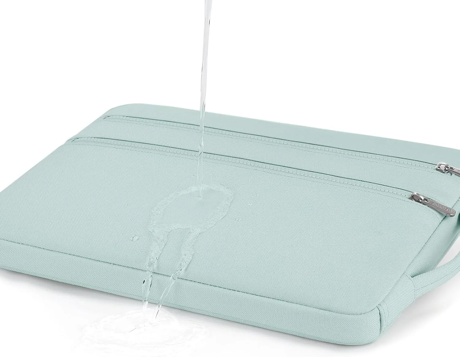 DOMISO 15.6 inch Laptop Sleeve Carring Case Cover with Handle Waterproof Shockproof Notebook Bag for 15.6" HP Dell, Mint Green