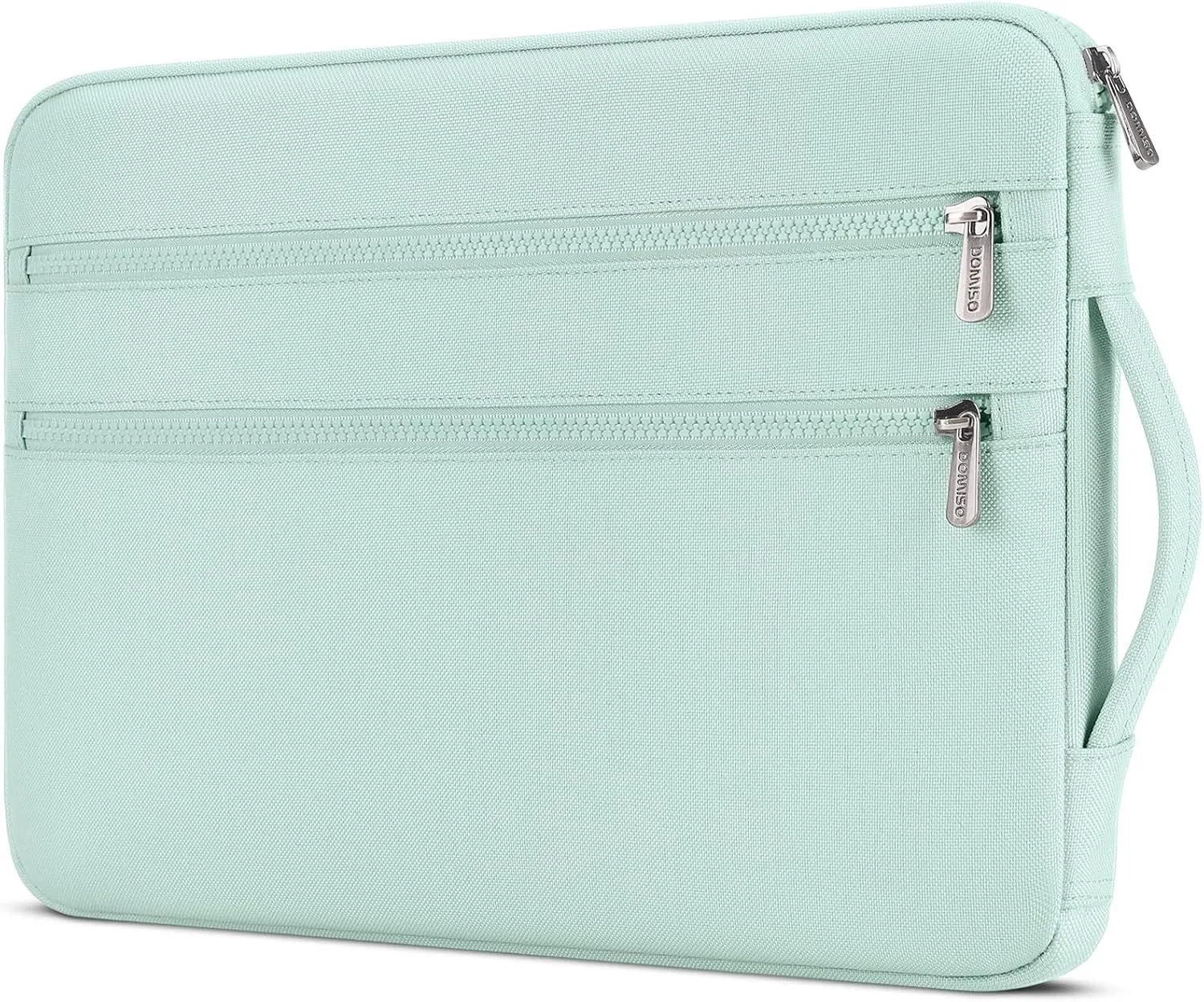 DOMISO 15.6 inch Laptop Sleeve Carring Case Cover with Handle Waterproof Shockproof Notebook Bag for 15.6" HP Dell, Mint Green