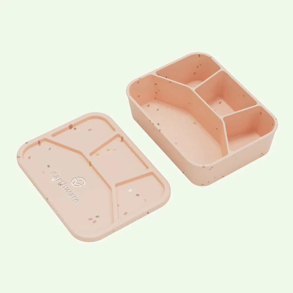 Earthware No-Tox Silicone Bento Lunch Box - 4 Compartments (1.2L)