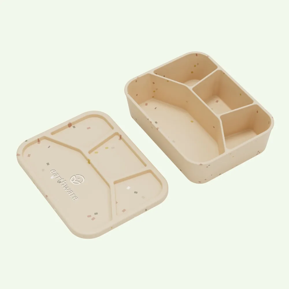 Earthware No-Tox Silicone Bento Lunch Box - 4 Compartments (1.2L)