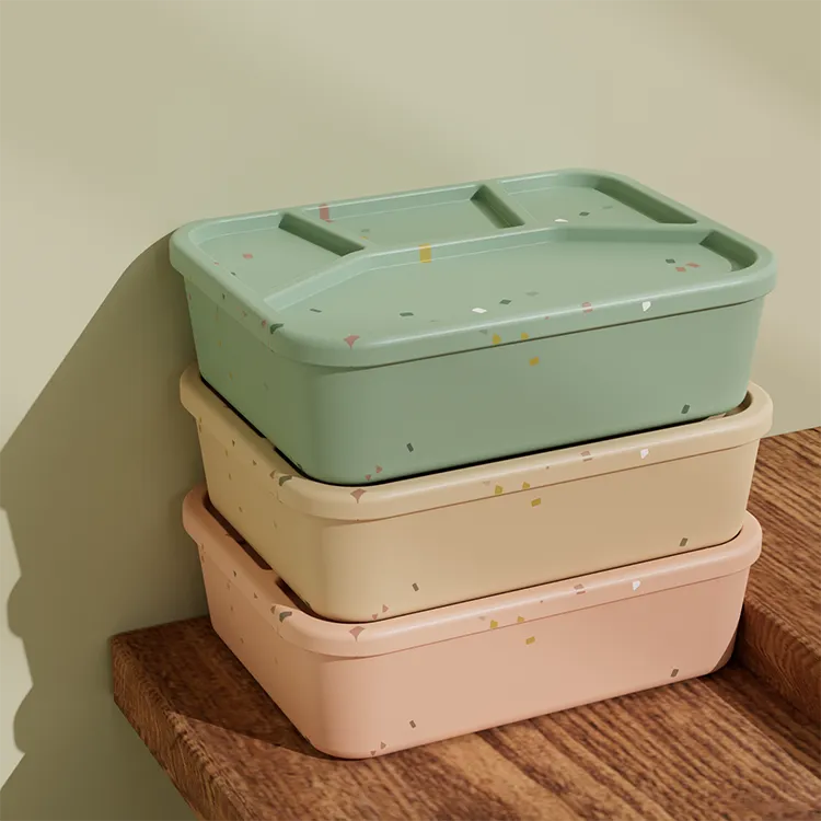 Earthware No-Tox Silicone Bento Lunch Box - 4 Compartments (1.2L)