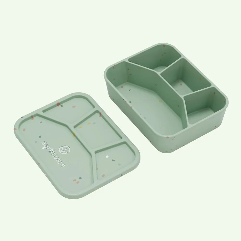 Earthware No-Tox Silicone Bento Lunch Box - 4 Compartments (1.2L)