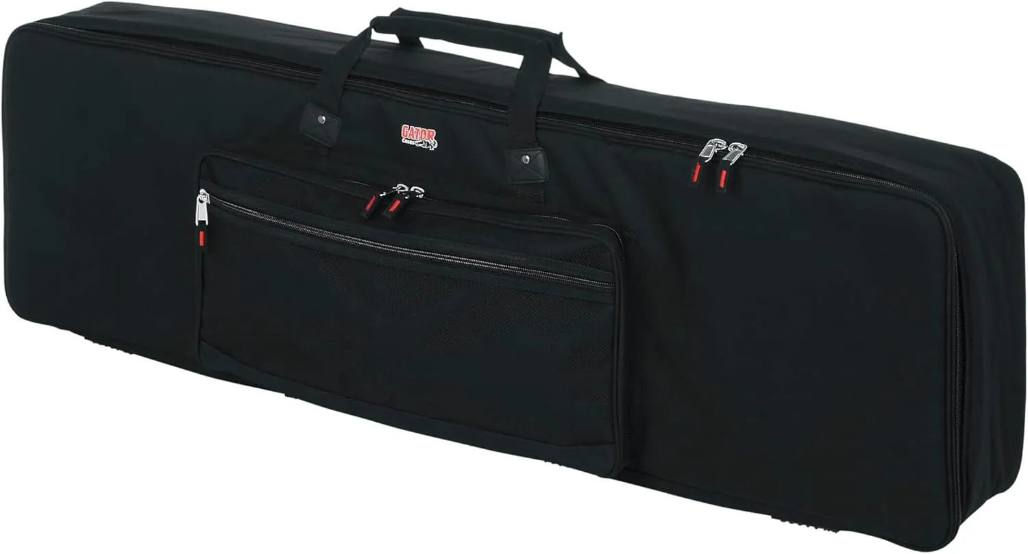 Gator Cases Slim Line 88-Note Padded Keyboard Gig Bag with Adjustable Interior Security Arms, Carry Handle, and Large Exterior Pocket, (GKB88SLIM)
