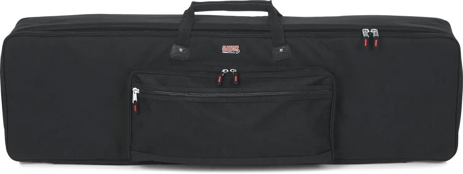 Gator Cases Slim Line 88-Note Padded Keyboard Gig Bag with Adjustable Interior Security Arms, Carry Handle, and Large Exterior Pocket, (GKB88SLIM)