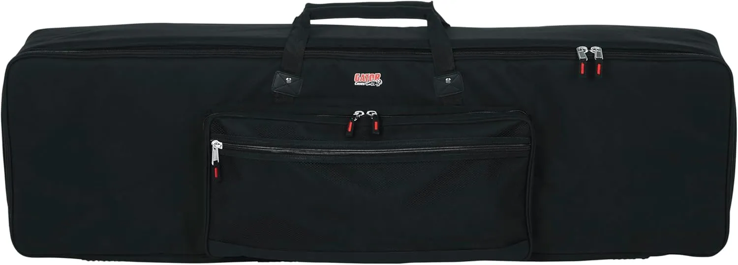 Gator Cases Slim Line 88-Note Padded Keyboard Gig Bag with Adjustable Interior Security Arms, Carry Handle, and Large Exterior Pocket, (GKB88SLIM)