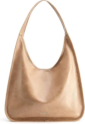 Hobo Purse, PU Leather Shoulder Bag, Tote Handbag for Work and Travel