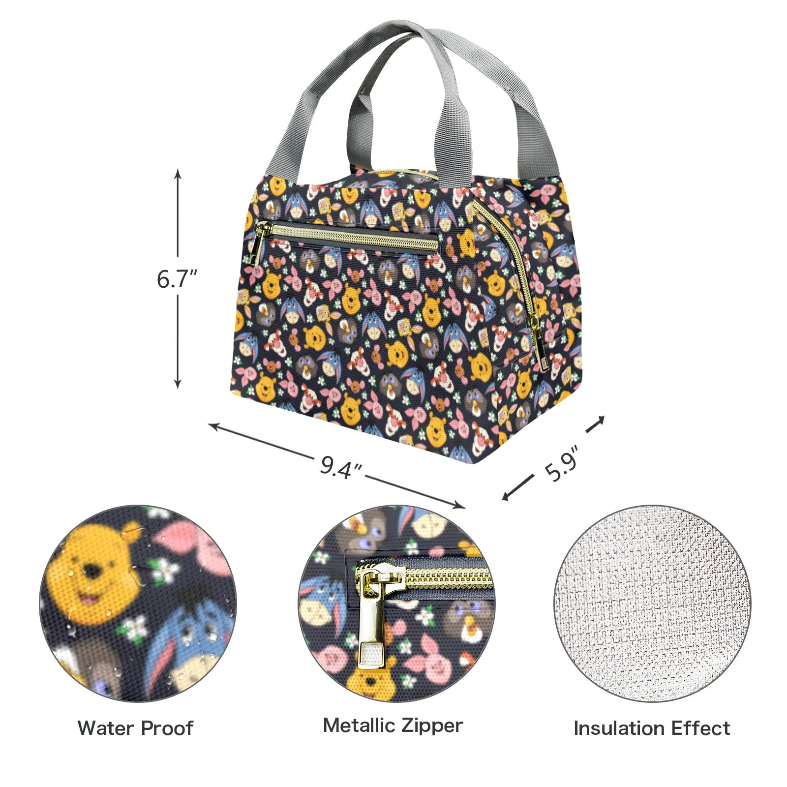Hundred Acre Wood Friends Portable Lunch Bag
