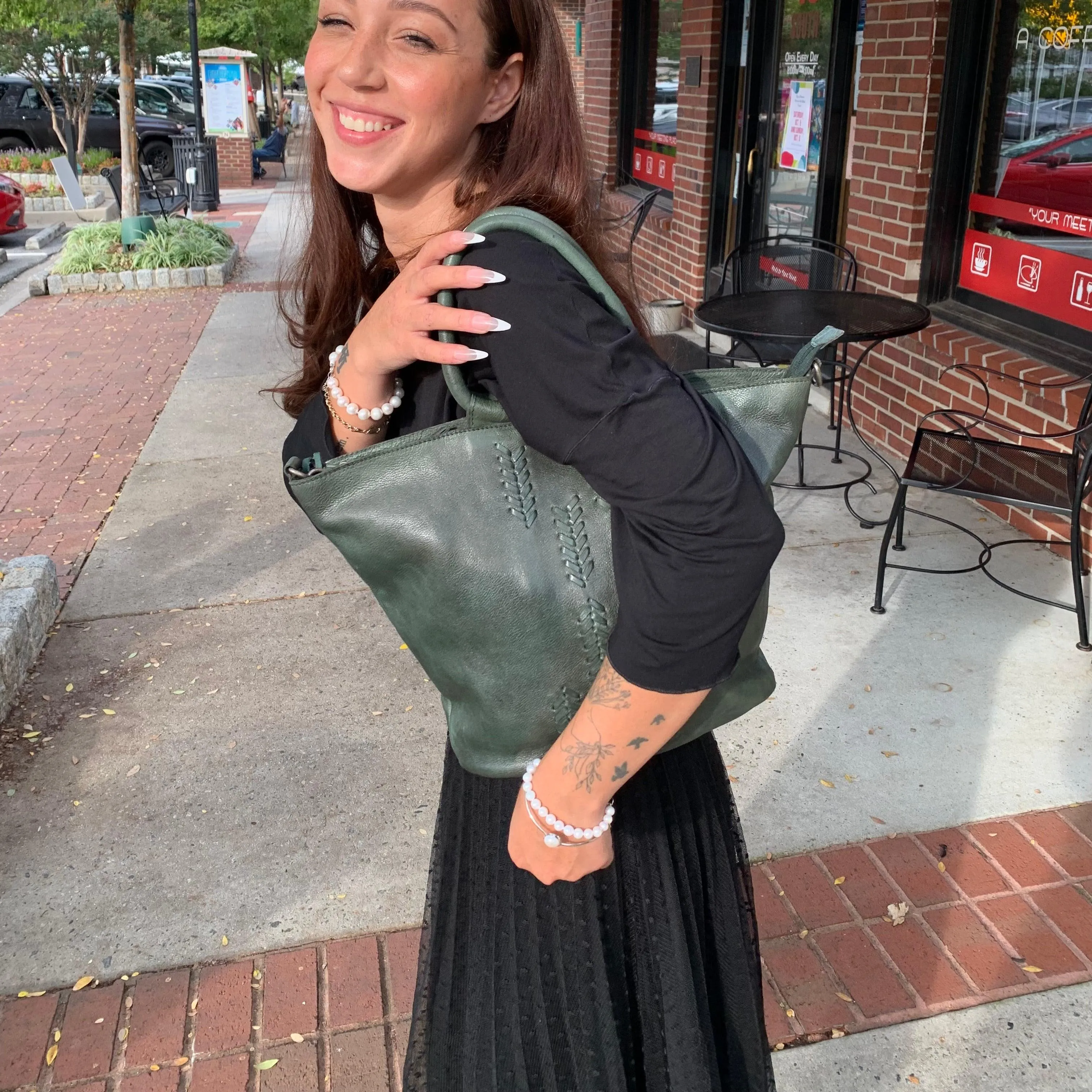 Janina Leather Tote and Crossbody Bag