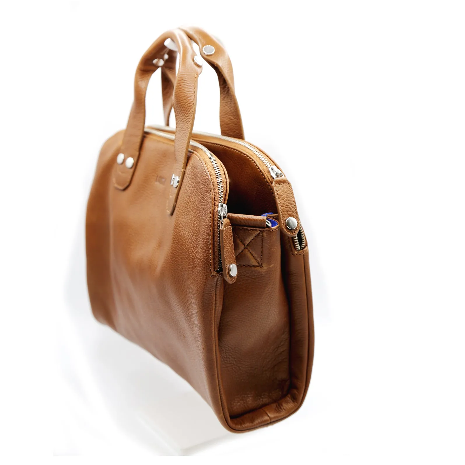 Johan Small Business Bag Cognac