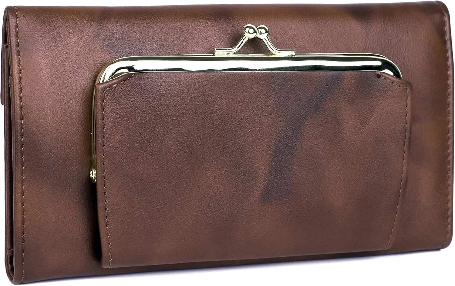 Julia Buxton Heiress Organizer Clutch Mahogany