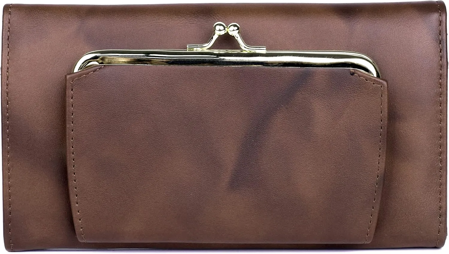 Julia Buxton Heiress Organizer Clutch Mahogany