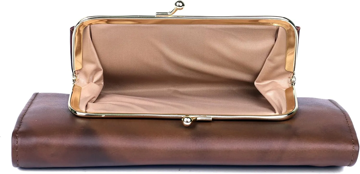 Julia Buxton Heiress Organizer Clutch Mahogany