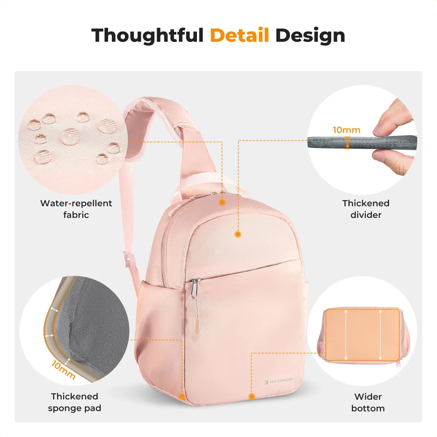 K&F Concept Small Camera Bag for Photographer, Camera Sling Crossbody bag for DSLR/SLR/Mirrorless Camera, Compact Camera Case for Men and Women