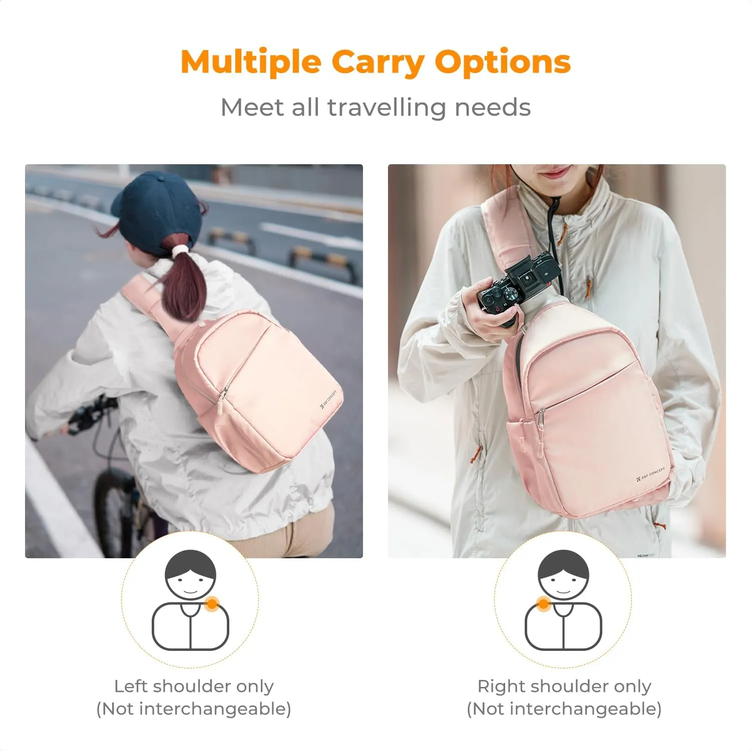 K&F Concept Small Camera Bag for Photographer, Camera Sling Crossbody bag for DSLR/SLR/Mirrorless Camera, Compact Camera Case for Men and Women