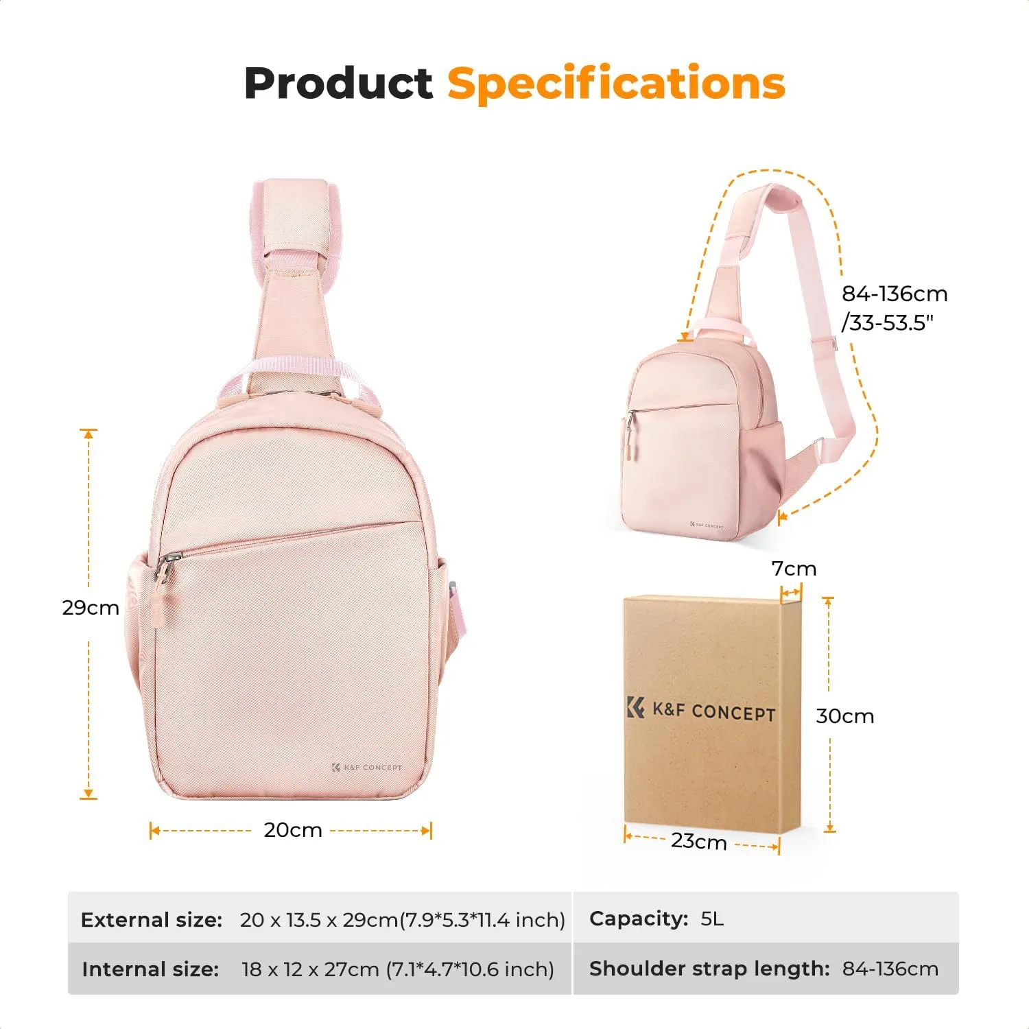 K&F Concept Small Camera Bag for Photographer, Camera Sling Crossbody bag for DSLR/SLR/Mirrorless Camera, Compact Camera Case for Men and Women