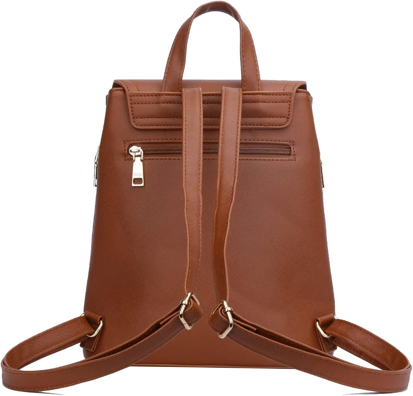 KKXIU Stylish Small Teen Girls Backpack Bag for Women Synthetic Leather Mini Bookbag Purse with Multiple Pockets (a-tan)
