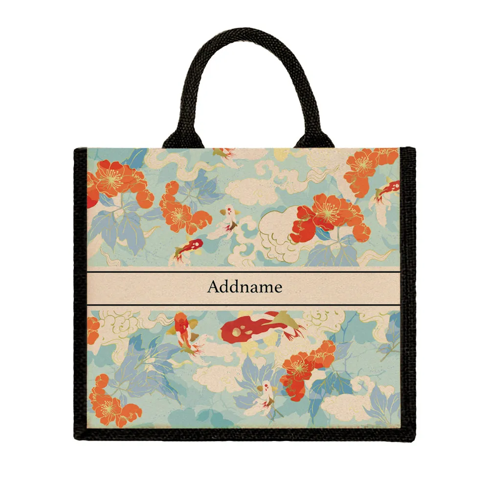 Koi of Wealth Jute Tote Bag