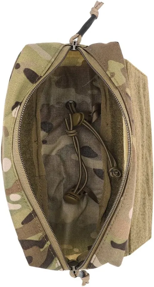 KRYDEX Tactical Drop Pouch Sub Abdominal Carrying Kit Bag Fanny Pack with Hook and Loop Panel for Vest Chest Rig (Camo)