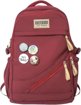 Large Capacity Backpack - Lightweight Nylon Outdoor Travel Bag with Ergonomic Design for Hiking, Camping, Travel (Red)