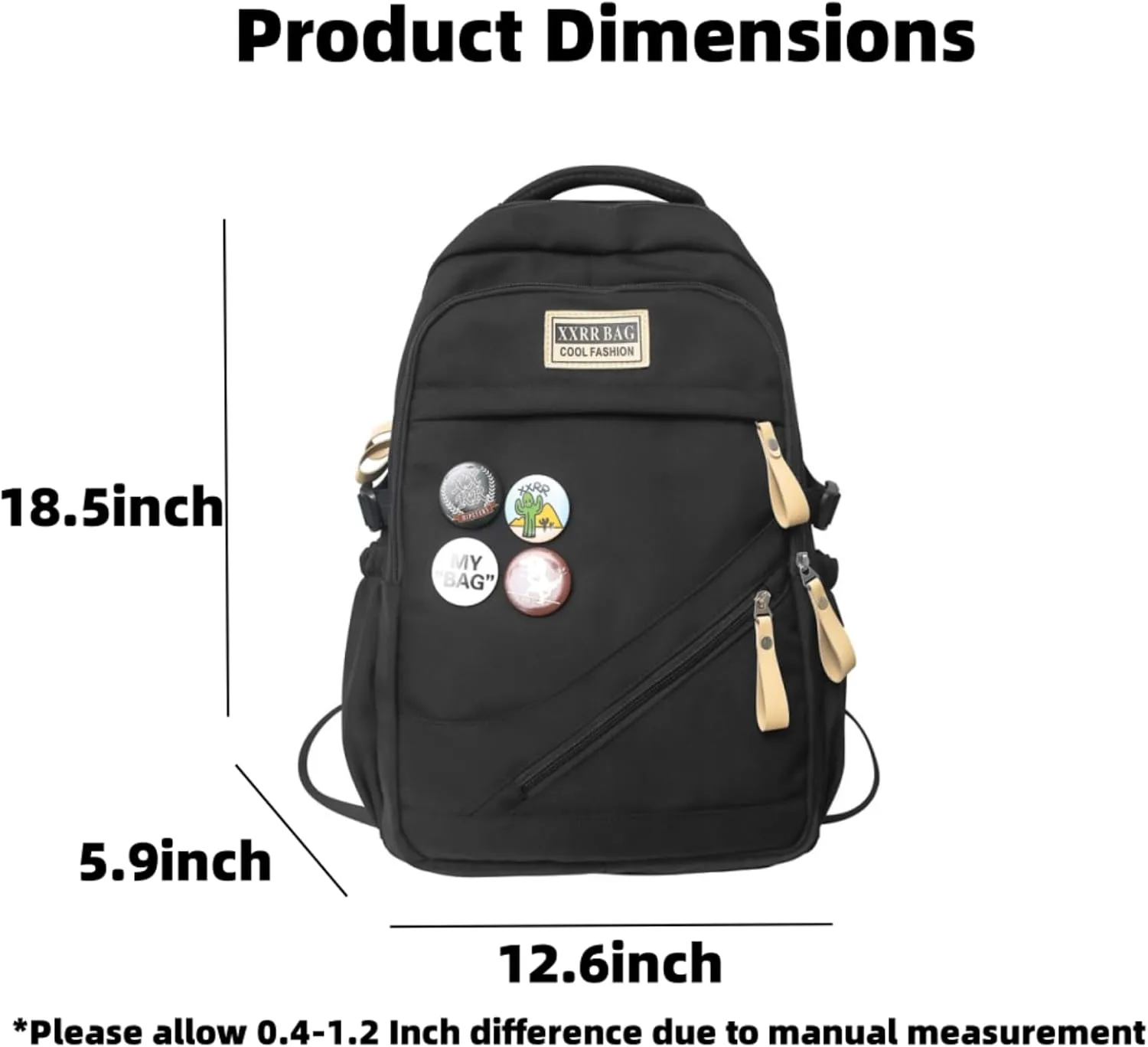 Large Capacity Backpack - Lightweight Nylon Outdoor Travel Bag with Ergonomic Design for Hiking, Camping, Travel (Red)
