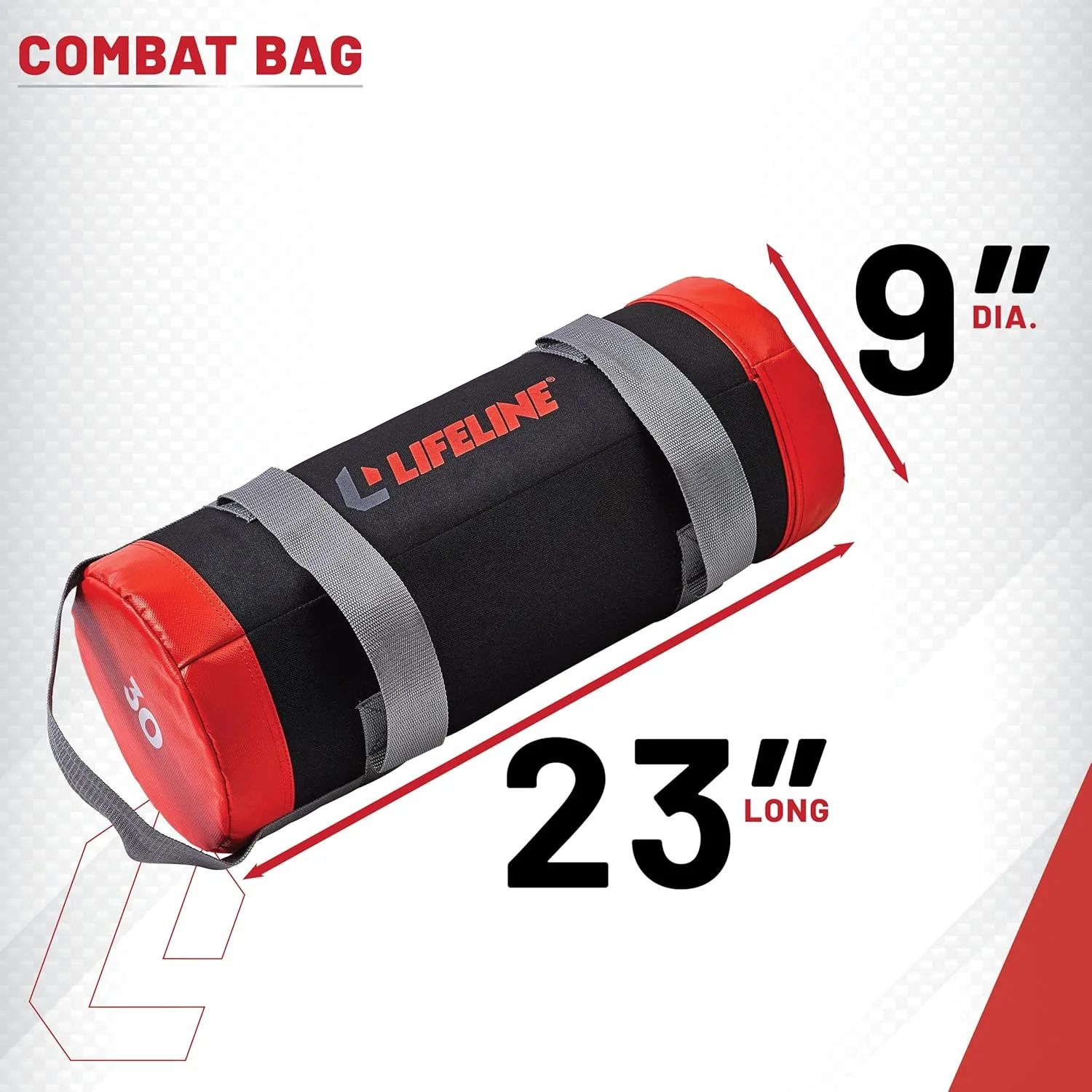 Lifeline Fitness Heavy Duty Combat Bag - Multiple Weight Options - Weighted Sandbag for Gym, Home, and Workout Equipment - Multiple Handles for Curl, Press, and Other Exercises