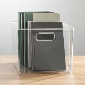 mDesign Plastic Storage Organizer Container Bin, Household Organization for Cabinet, Counter, Drawer, Cubby, and Cupboard, Holds Clothing, Linens, Toys, and Essentials, 4 Pack, Clear