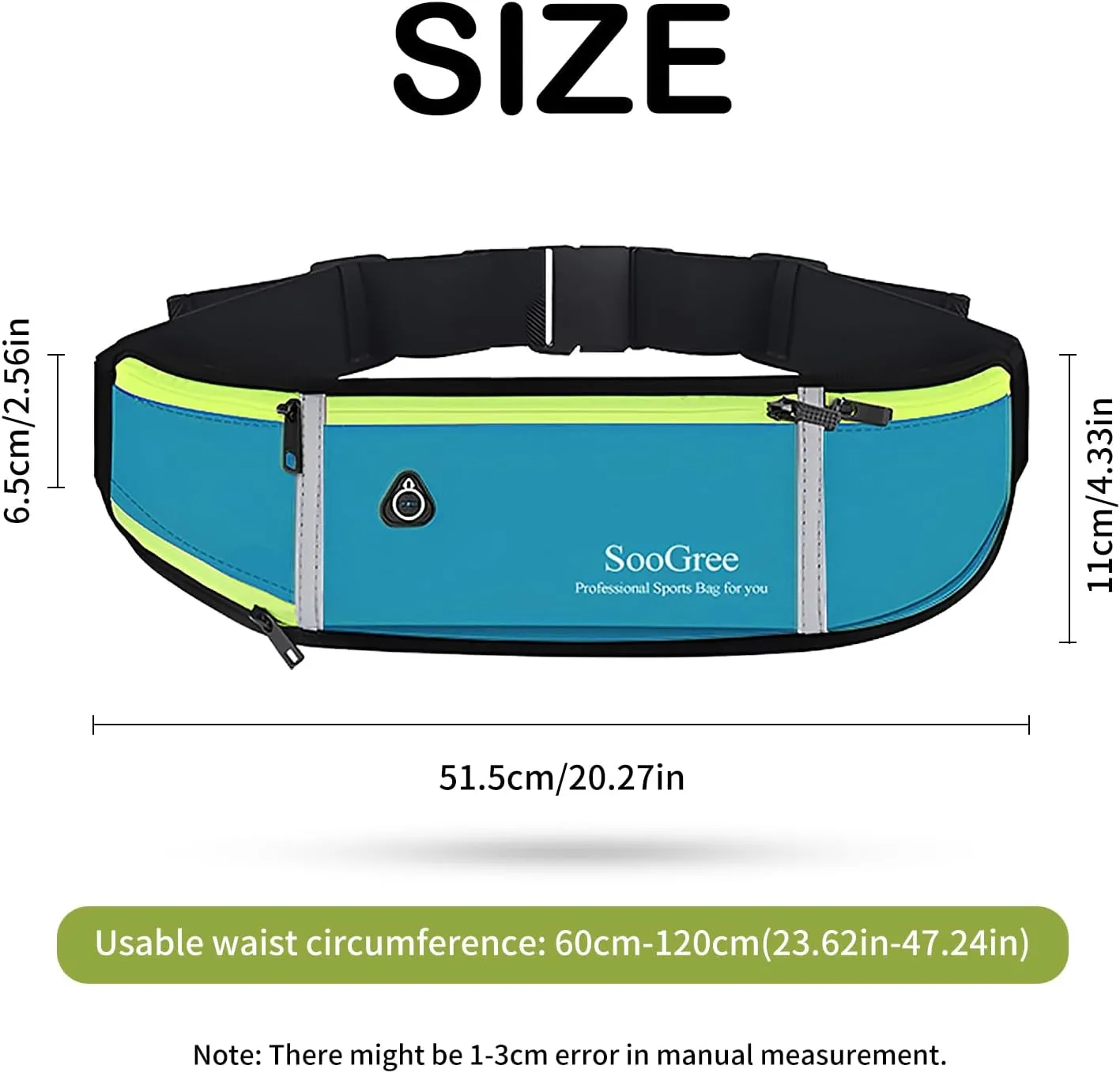 Men Women Running Belts,Slim Sport Belts,Waterproof Running Fanny Pack,Waterproof Running Waist Packs with Reflective Strip,Runner Belt for Running Walking Cycling Camping Gym (Blue)
