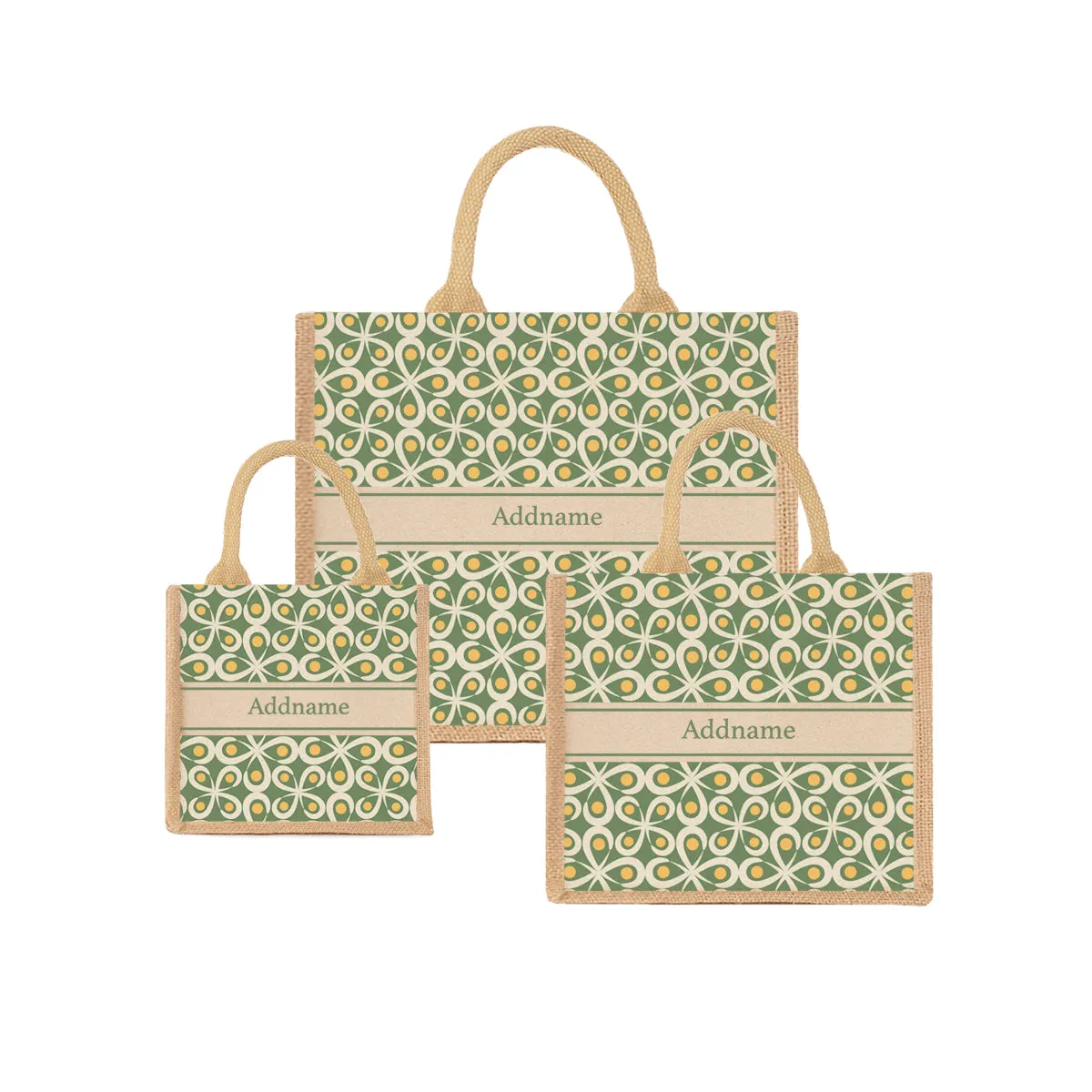 Mosaic Tile Jute Tote Bag
