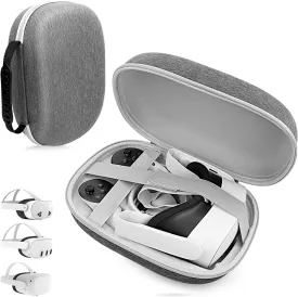 MS.CLEO Hard Carrying Case for Oculus/Meta Quest 3s/Quest 3, Compact Hard Shell for VR Headset, Compatible with Elite Strap Battery Version Headband, Travel Protection and Home Storage (Gray)