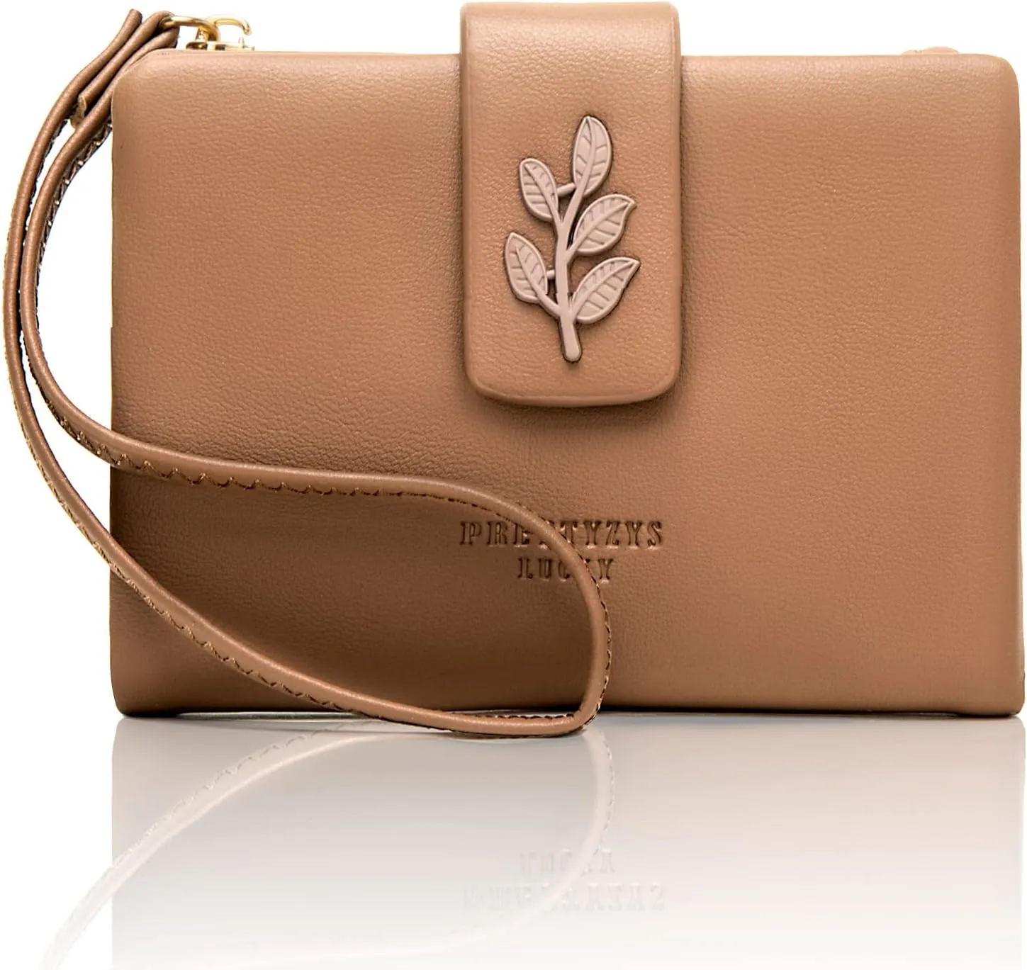Prettyzys Small Bifold Wristlet Wallet for Women  Handmade, RFID Blocking Wallet Case with Credit Card Sleeves, Cash & Coin Storage Compartments  Mini Purse for Ladies, Teenage Girls - Coffee