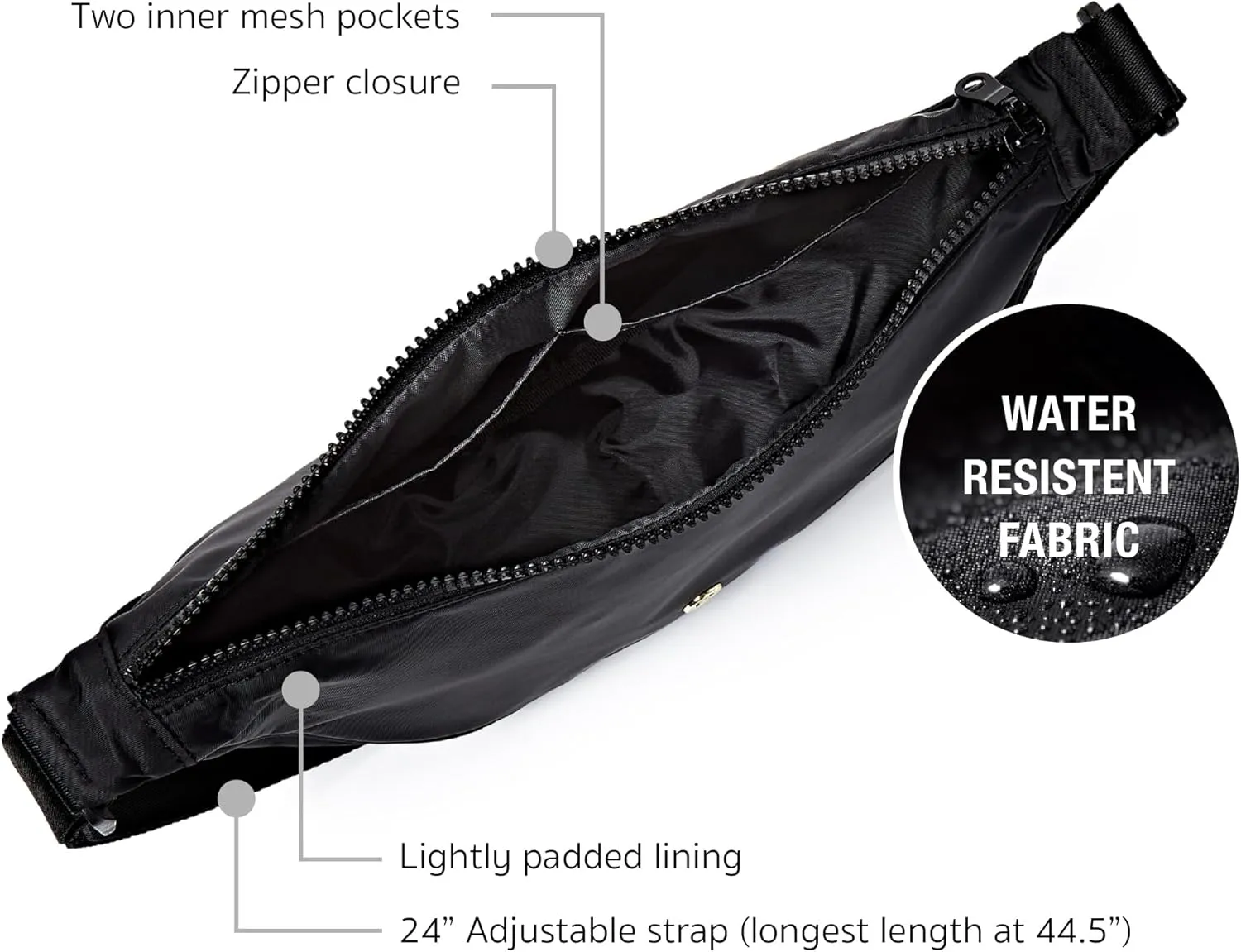 Red by Kiss Cross Body Bag, Durable Water-Resistant Fabric, Lightweight Daily Bag, Adjustable Straps & Inner Pocket (Regular, Black)