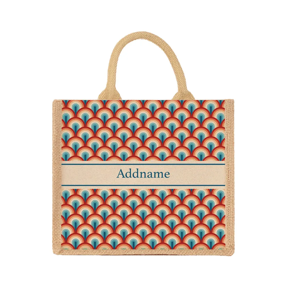 Retro Summer Jute Tote Bag