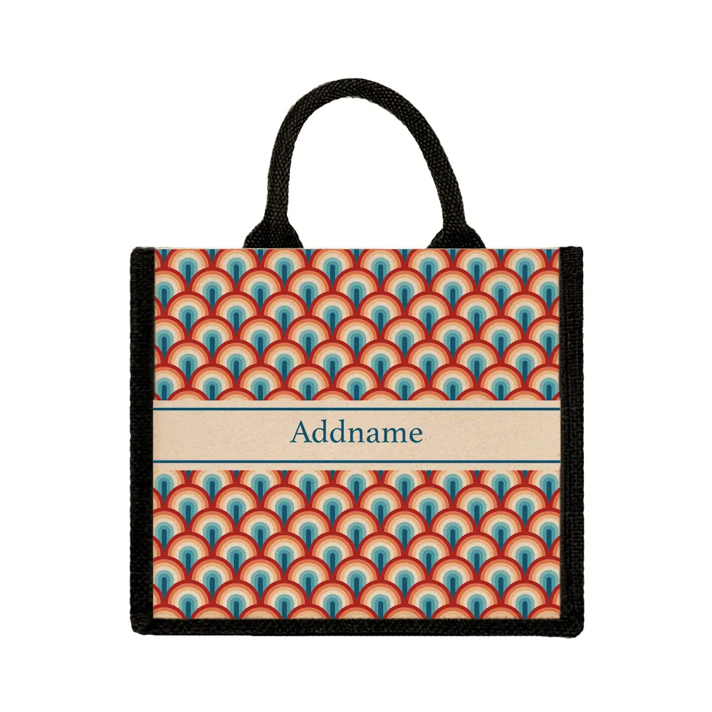 Retro Summer Jute Tote Bag