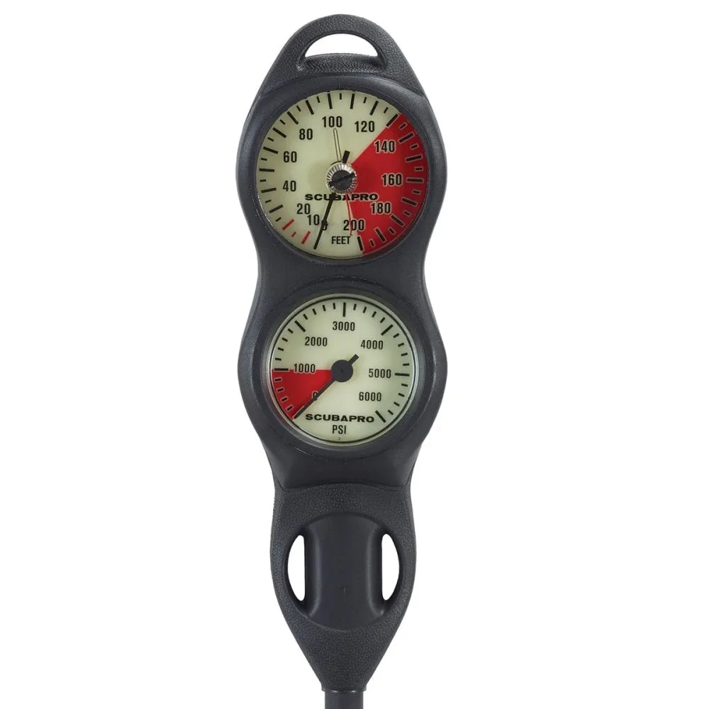 Scubapro U-Line Pressure Depth 2 Gauge Console