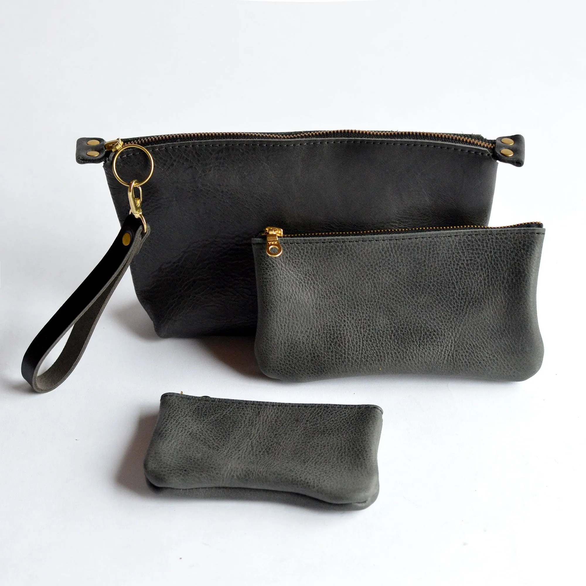 Set of 3 Zipper Pouch Bundle   Wristlet