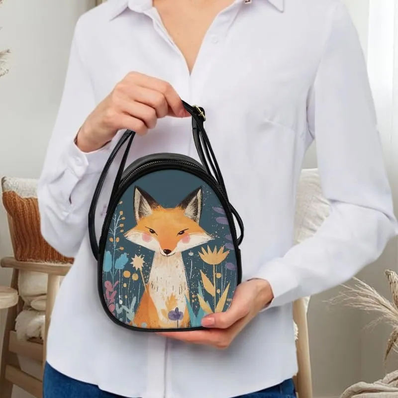 Small Crossbody Bags Women Zip Cell Phone Purse, Animal Floral Print PU Leather Shoulder Bag Top Handle Handbags