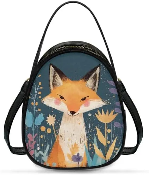 Small Crossbody Bags Women Zip Cell Phone Purse, Animal Floral Print PU Leather Shoulder Bag Top Handle Handbags