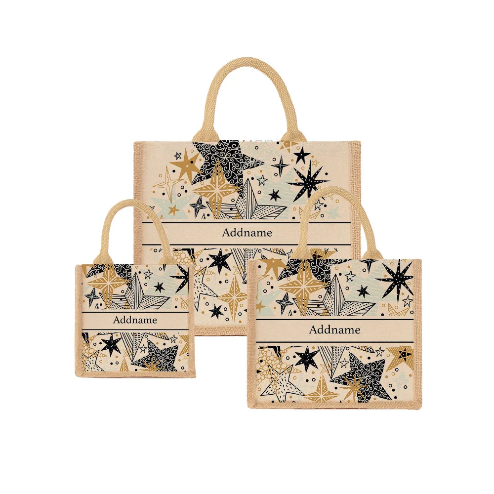 Starburst Jute Tote Bag